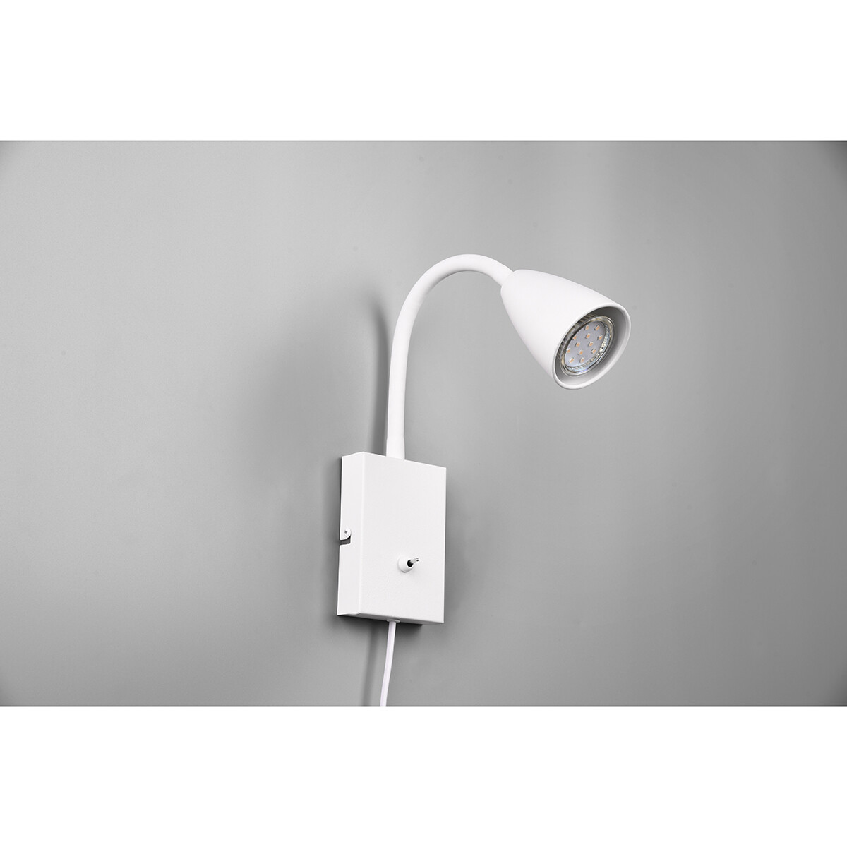 LED Wandspot - Wandbeleuchtung - Trion Wolly - GU10 Fassung - 1-flammig - Rechteckig - Matt Weiß - Aluminium