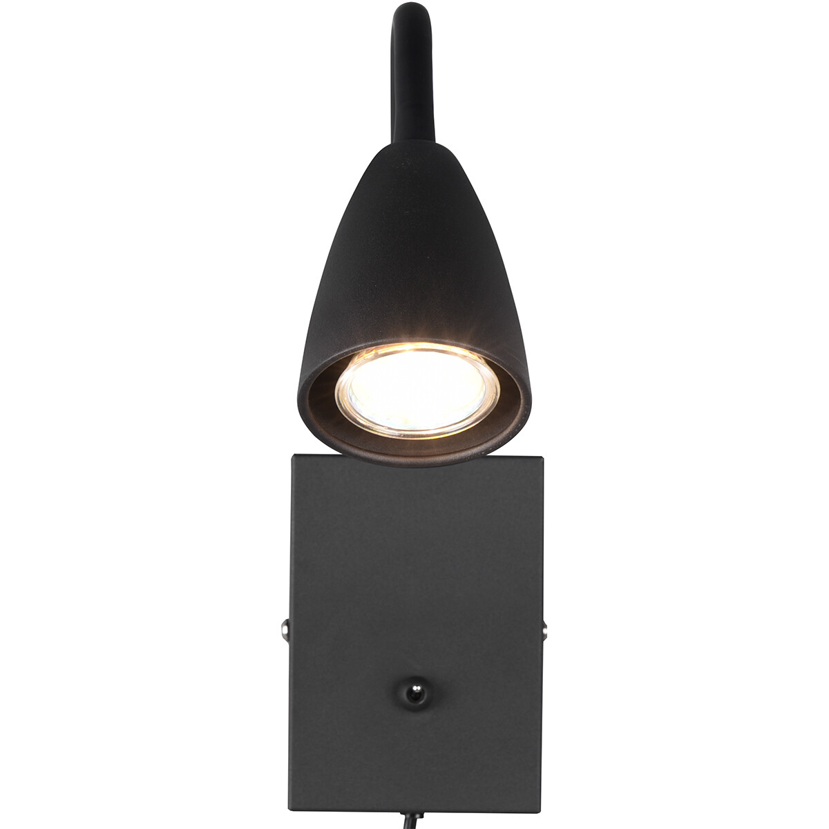 LED Wandspot - Wandbeleuchtung - Trion Wolly - GU10 Fassung - 1-flammig - Rechteckig - Matt Schwarz - Aluminium