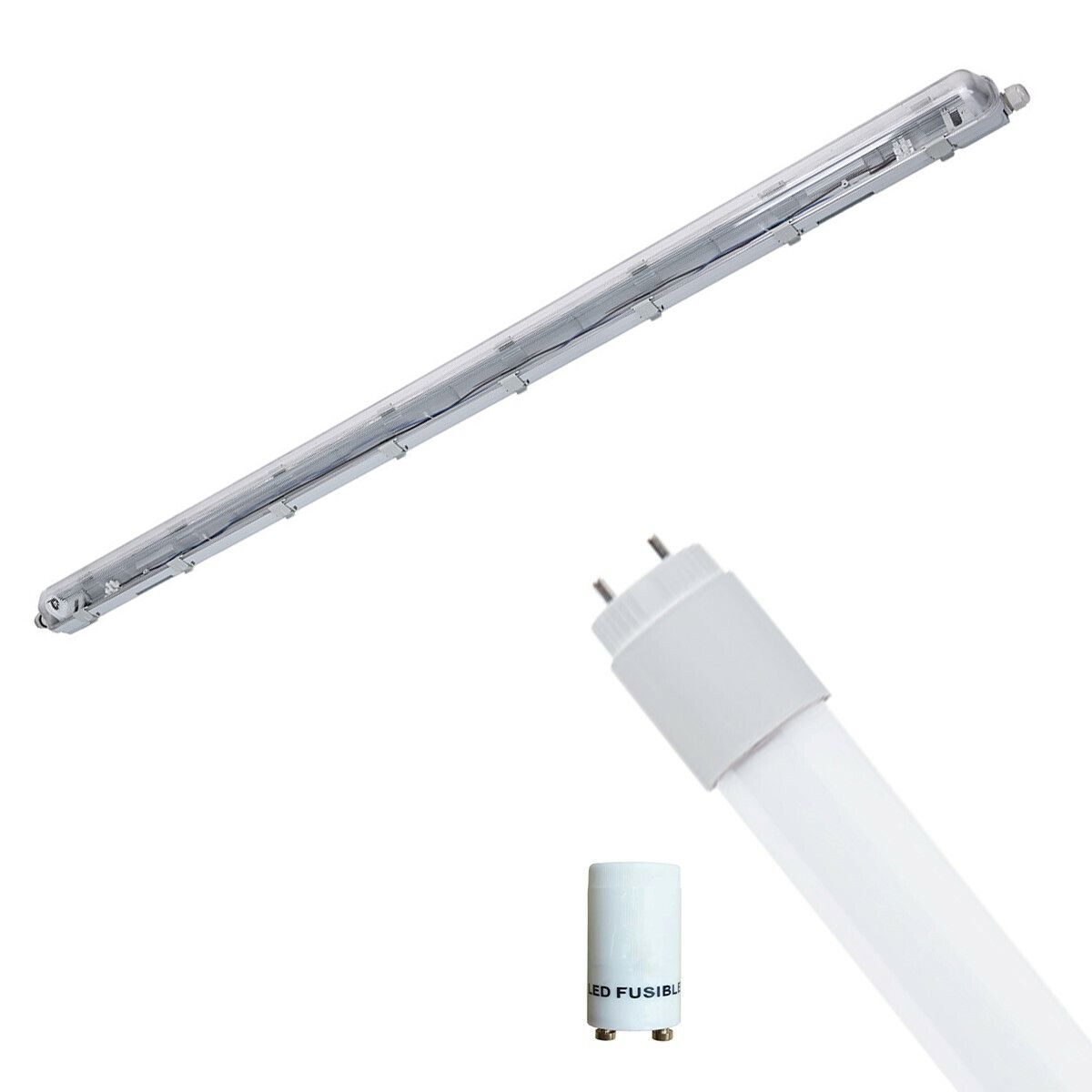 LED Feuchtraumleuchte mit T8 Röhre - Velvalux Strela - 150cm - Einzeln - Verbindbar - Wasserdicht IP65 - 22W - Natürliches Weiß 4200K