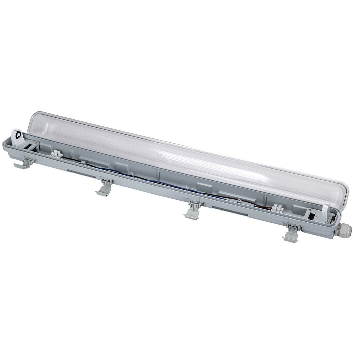 LED Feuchtraumleuchte mit T8 Röhre - Velvalux Strela - 60cm - Einzeln - Verbindbar - Wasserdicht IP65 - OSRAM - SubstiTUBE Value EM 830 - 7.6W - Warmweiß 3000K | Ersetzt 18W