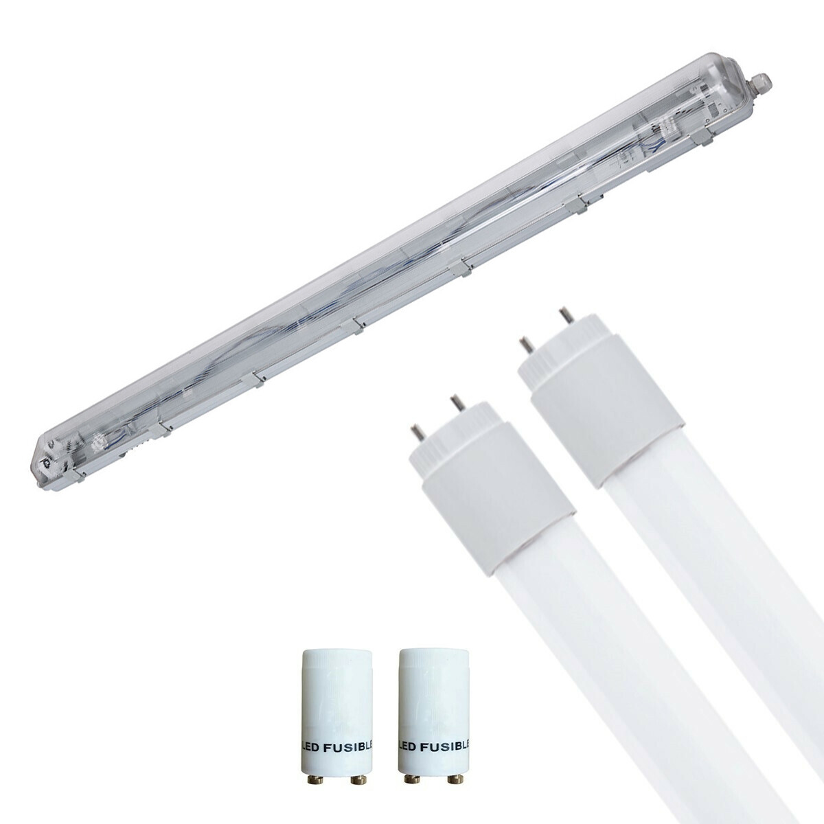 LED Feuchtraumleuchte mit T8 Röhren - Velvalux Strela - 120cm - Doppelt - Verbindbar - Wasserdicht IP65 - 32W - Natürliches Weiß 4200K