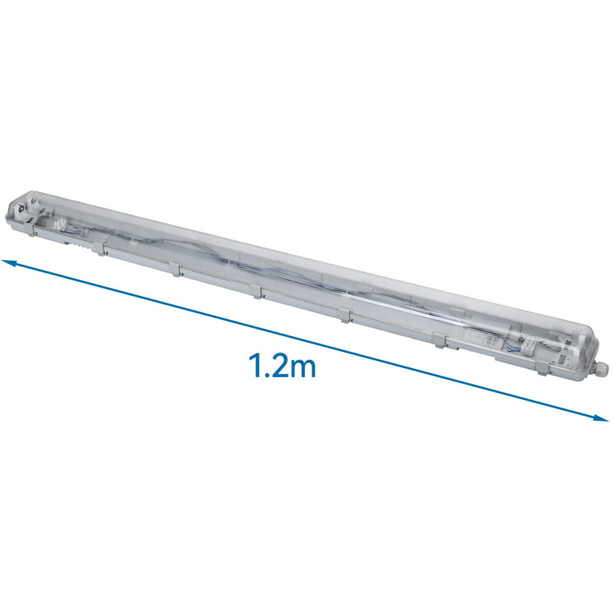 LED Feuchtraumleuchte mit T8 Röhren - Velvalux Strela - 120cm - Doppelt - Verbindbar - Wasserdicht IP65 - OSRAM - SubstiTUBE Value EM 865 - 32.4W - Klares/Kaltes Weiß 6500K | Ersetzt 72W