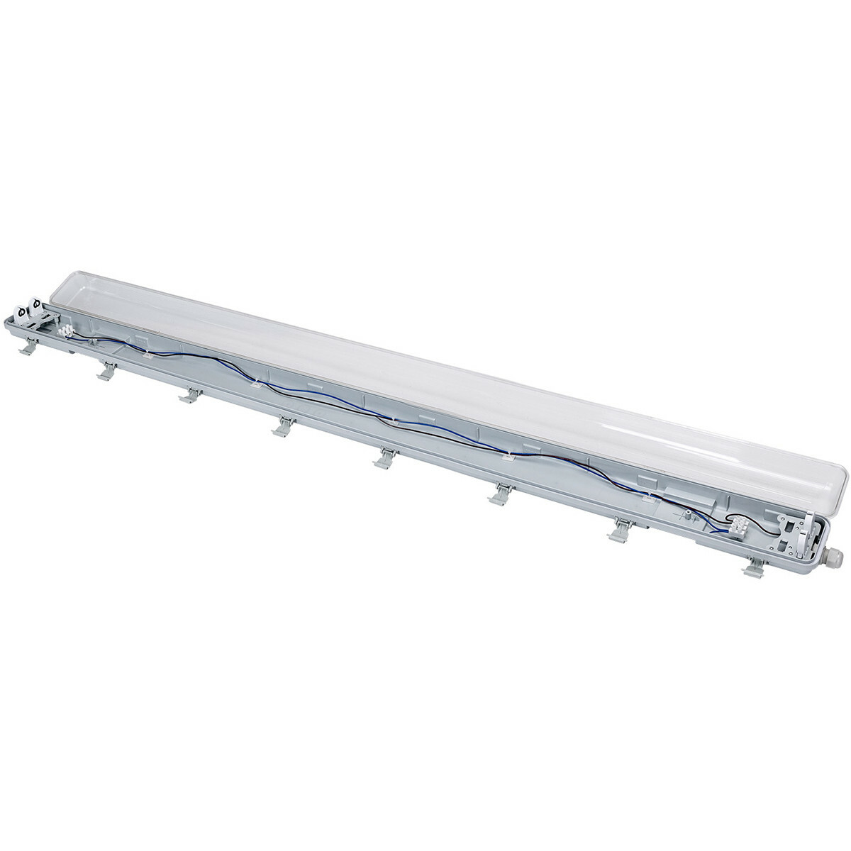 LED Feuchtraumleuchte mit T8 Röhren - Velvalux Strela - 150cm - Doppelt - Verbindbar - Wasserdicht IP65 - OSRAM - SubstiTUBE Value EM 865 - 38.2W - Klar/Kaltweiß 6500K | Ersetzt 116W