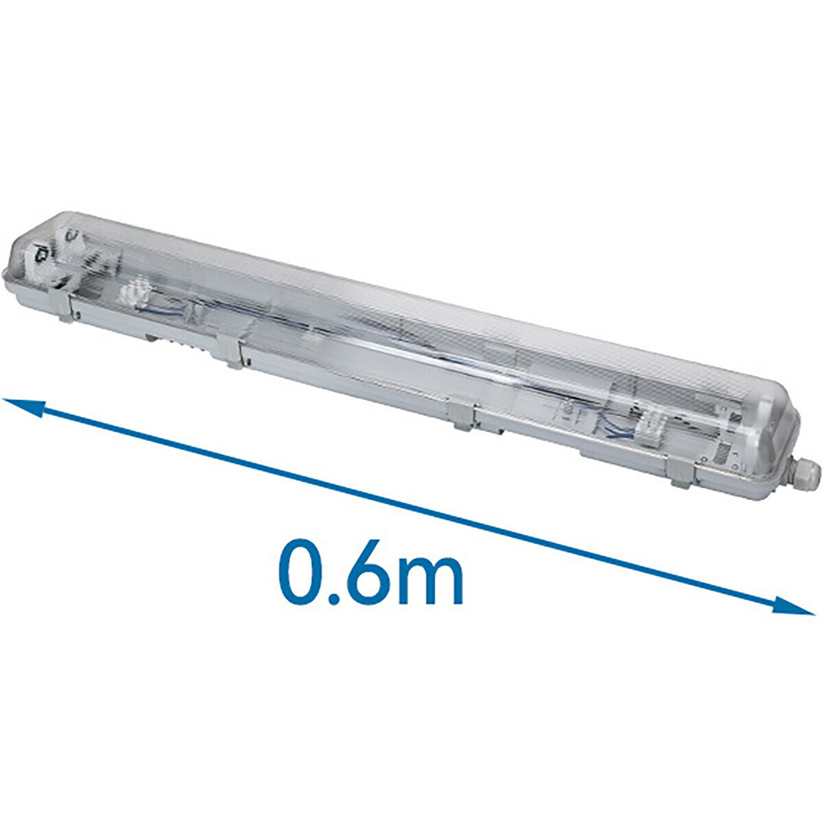 LED Feuchtraumleuchte mit T8 Röhren - Velvalux Strela - 60cm - Doppelt - Verbindbar - Wasserdicht IP65 - OSRAM - SubstiTUBE Value EM 865 - 15.2W - Klares/Kaltes Weiß 6500K | Ersetzt 36W