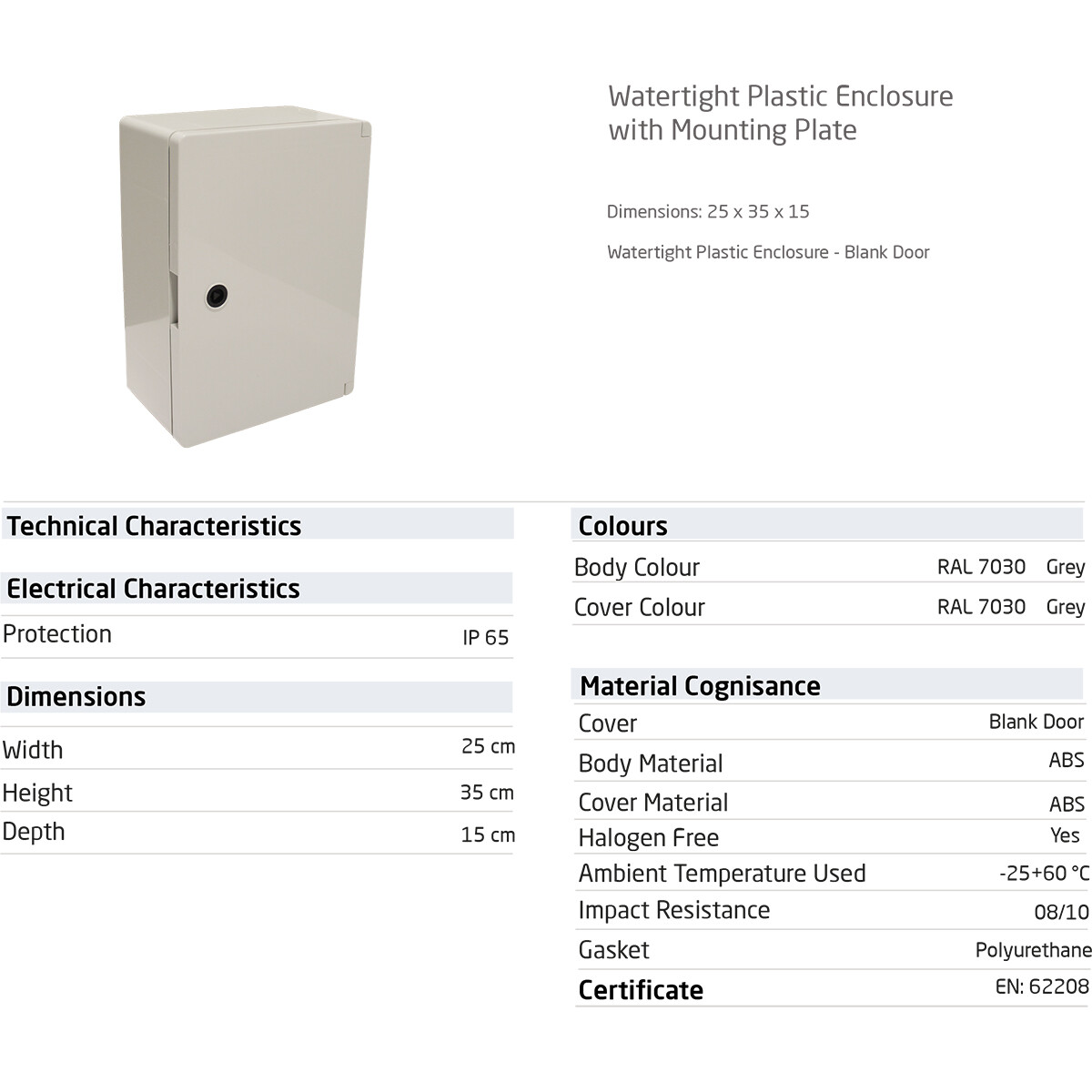 Abzweigdose - 350x250x150mm - Velvalux Panoboxpro - Schaltschrank - Kunststoffschrank - Wasserdicht IP65