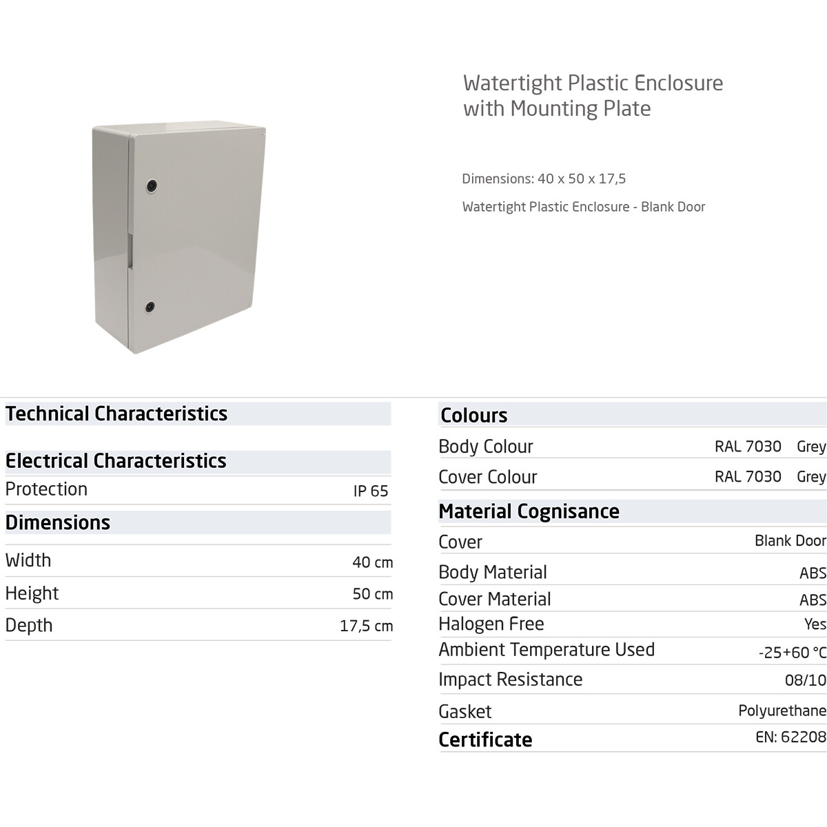 Abzweigdose - 500x400x175mm - Velvalux Panoboxpro - Schaltschrank - Kunststoffschrank - Wasserdicht IP65