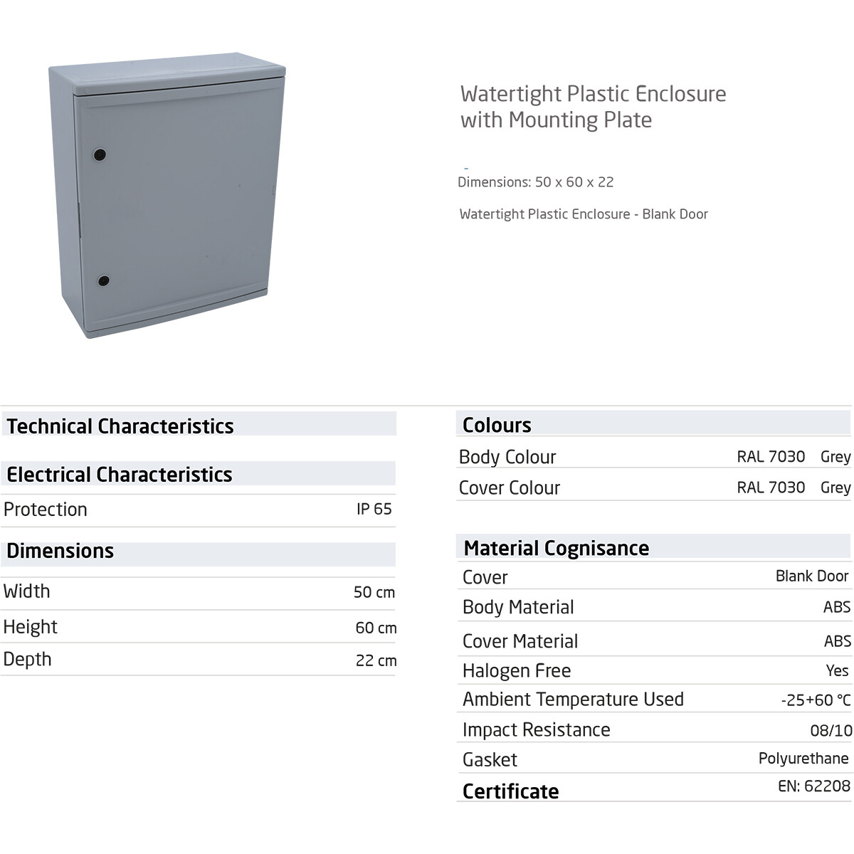 Abzweigdose - 600x500x220mm - Velvalux Panoboxpro - Schaltschrank - Kunststoffschrank - Wasserdicht IP65