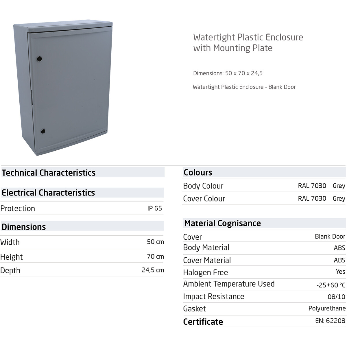 Abzweigdose - 700x500x245mm - Velvalux Panoboxpro - Schaltschrank - Kunststoffschrank - Wasserdicht IP65