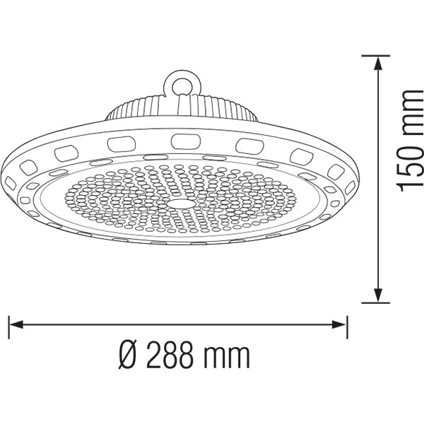 LED UFO High Bay 100W - Lagerbeleuchtung - Wasserdicht IP65 - Tageslicht 6400K - Aluminium