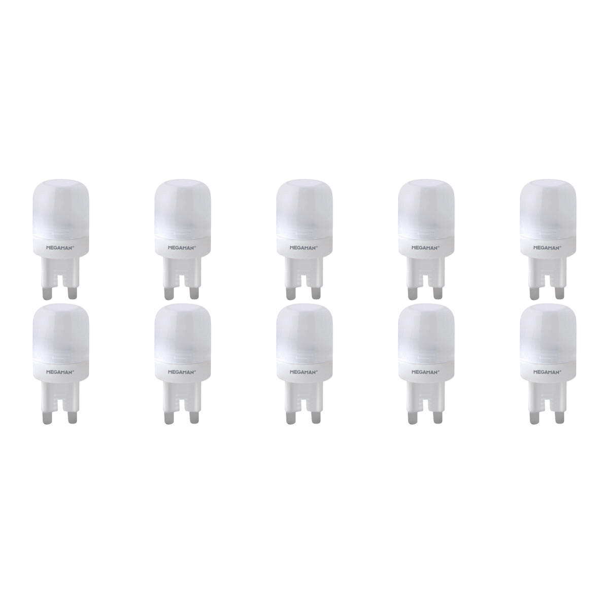 MEGAMAN - LED Lamp 10er Pack - Strimo - G9 Sockel - 3W - Warmweiß 2800K - Dimmbar | Ersetzt 18W