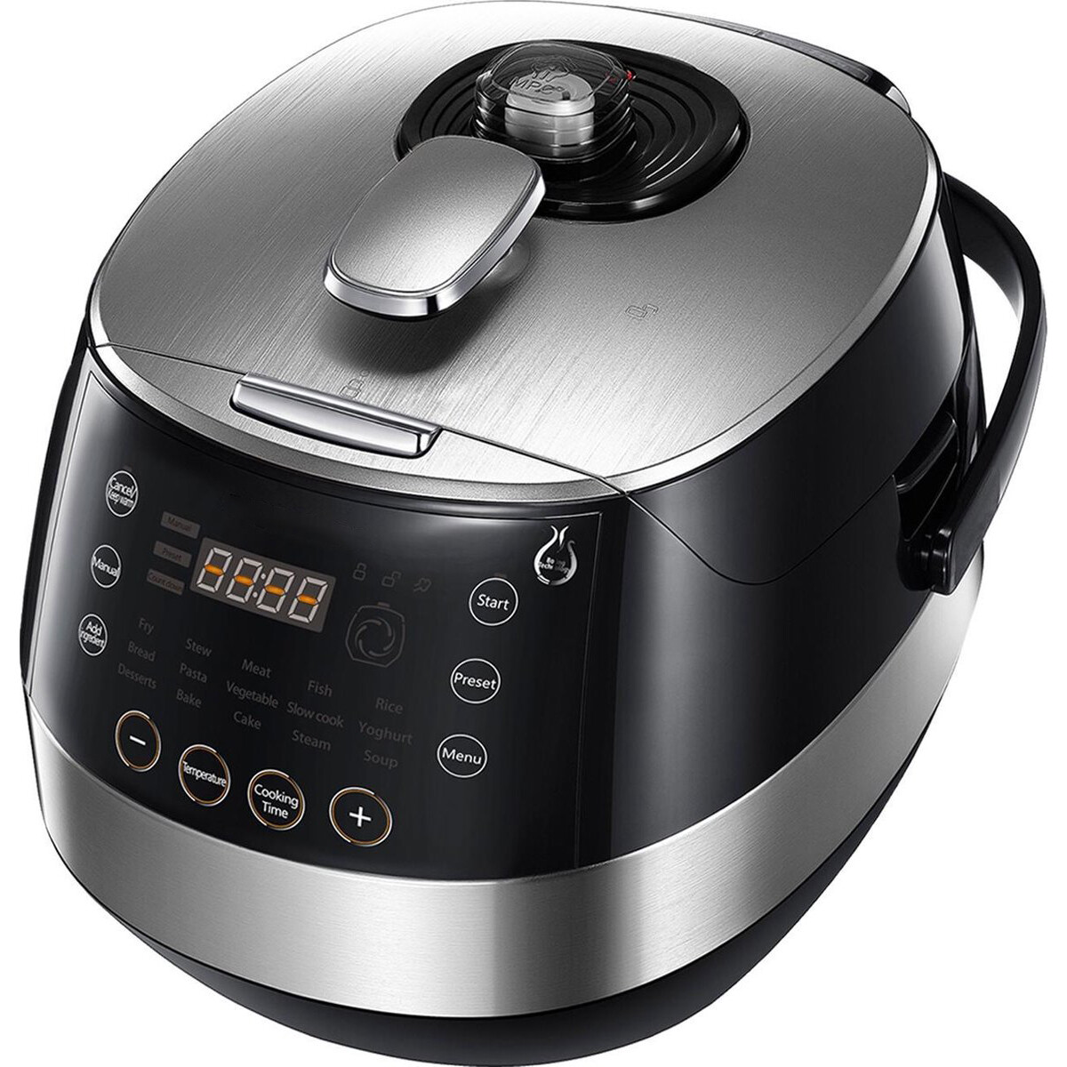 Multicooker Pressure - Aigi Hippo - 5 Liter - Schwarz/Silber