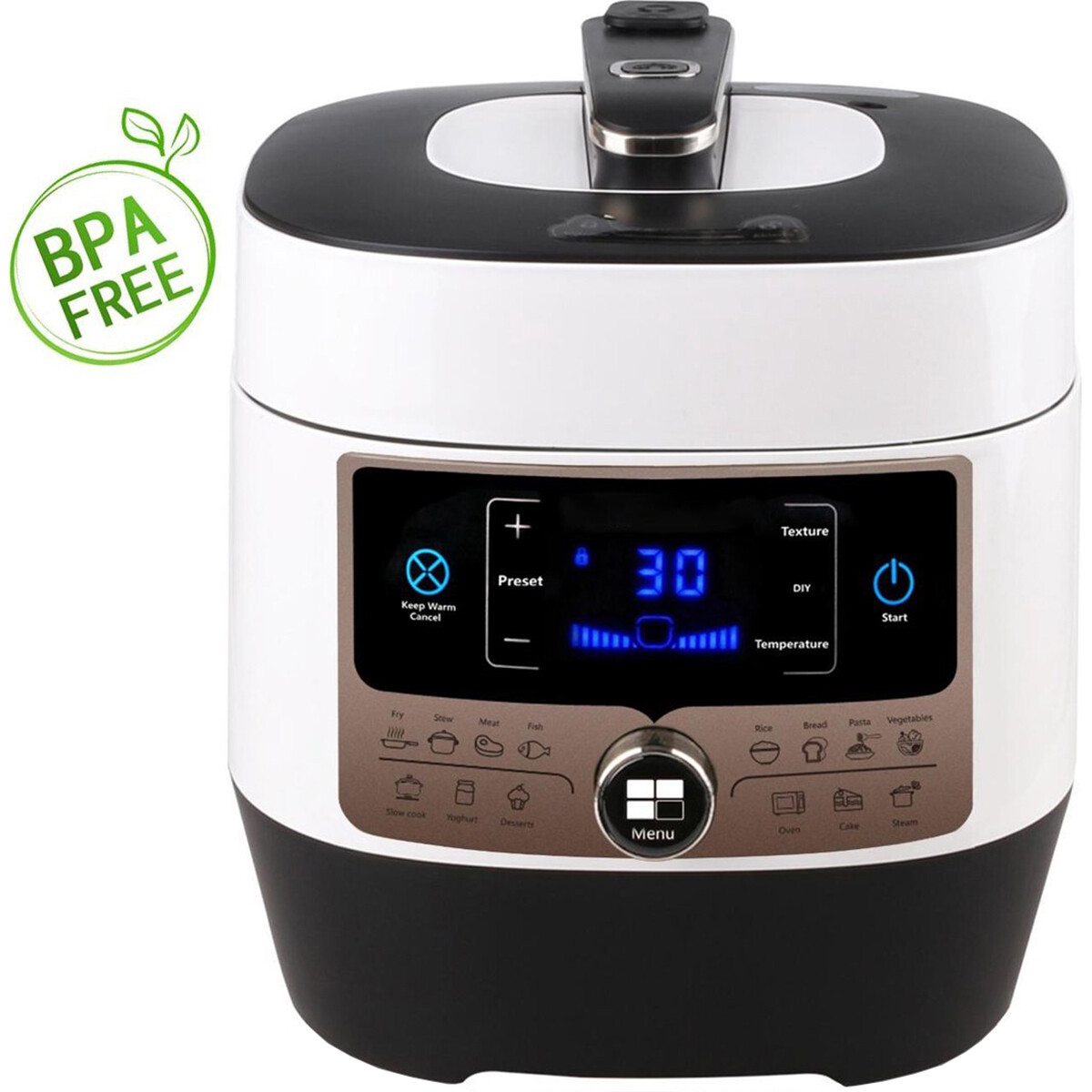 Multicooker Pressure - Aigi Pandy - 5.5 Liter - Schwarz/Weiß