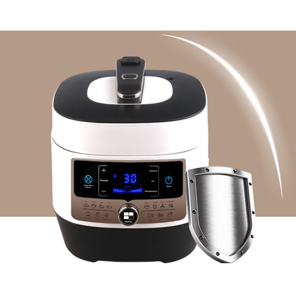 Multicooker Pressure - Aigi Pandy - 5.5 Liter - Schwarz/Weiß