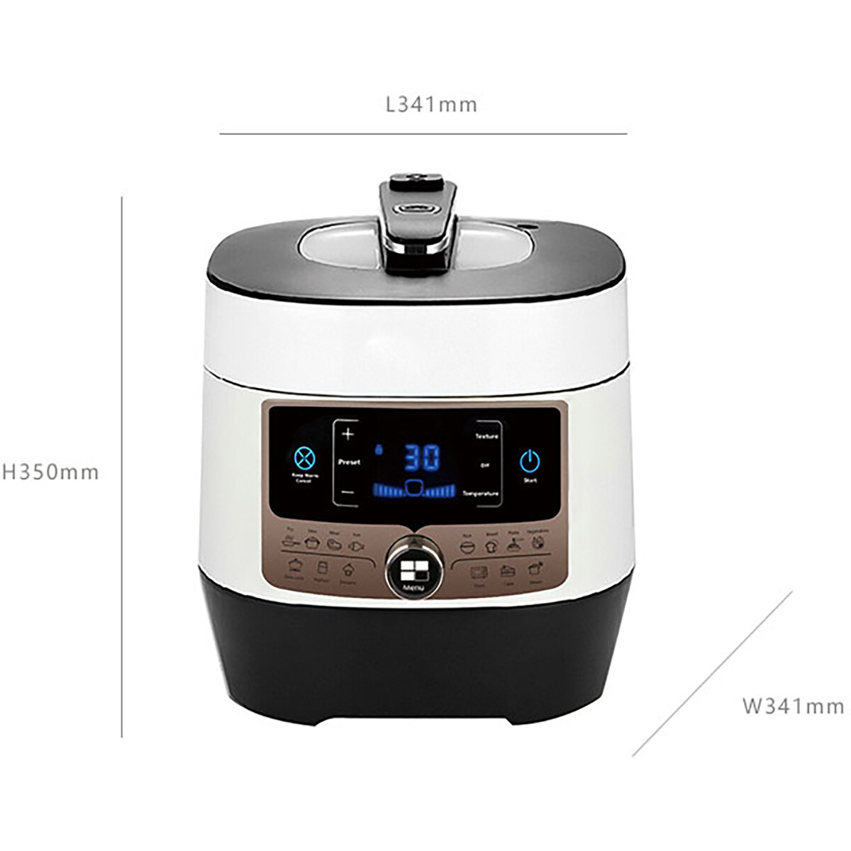 Multicooker Pressure - Aigi Pandy - 5.5 Liter - Schwarz/Weiß