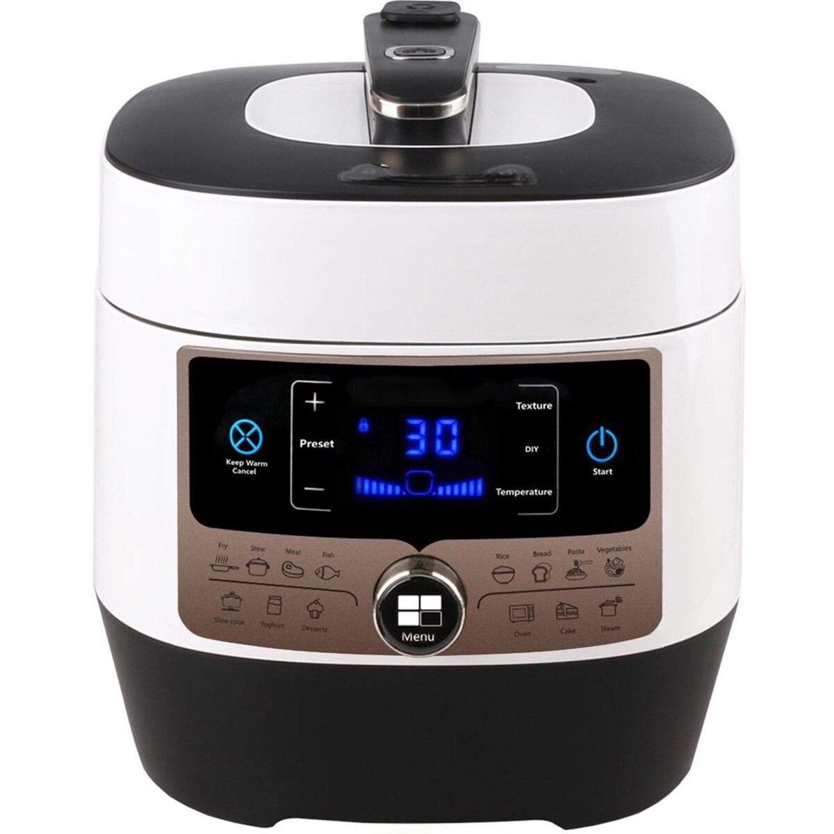 Multicooker Pressure - Aigi Pandy - 5.5 Liter - Schwarz/Weiß