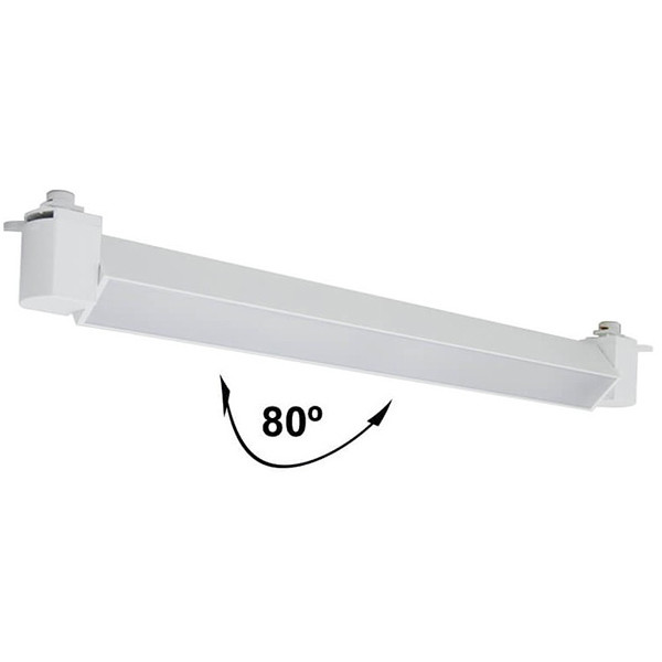 OSRAM - LED Schienensystem - Batten - 20W 1 Phasen - Universalweiß 4000K - Mattweiß Aluminium - Kippbar - 54cm