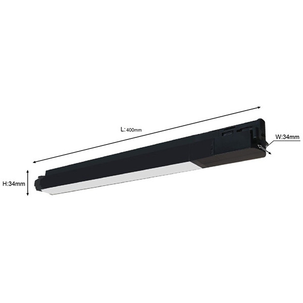 OSRAM - LED Schienensystem - Batten - 20W 1 Phasen - Warmweiß 3000K - Mattschwarz Aluminium - 40cm