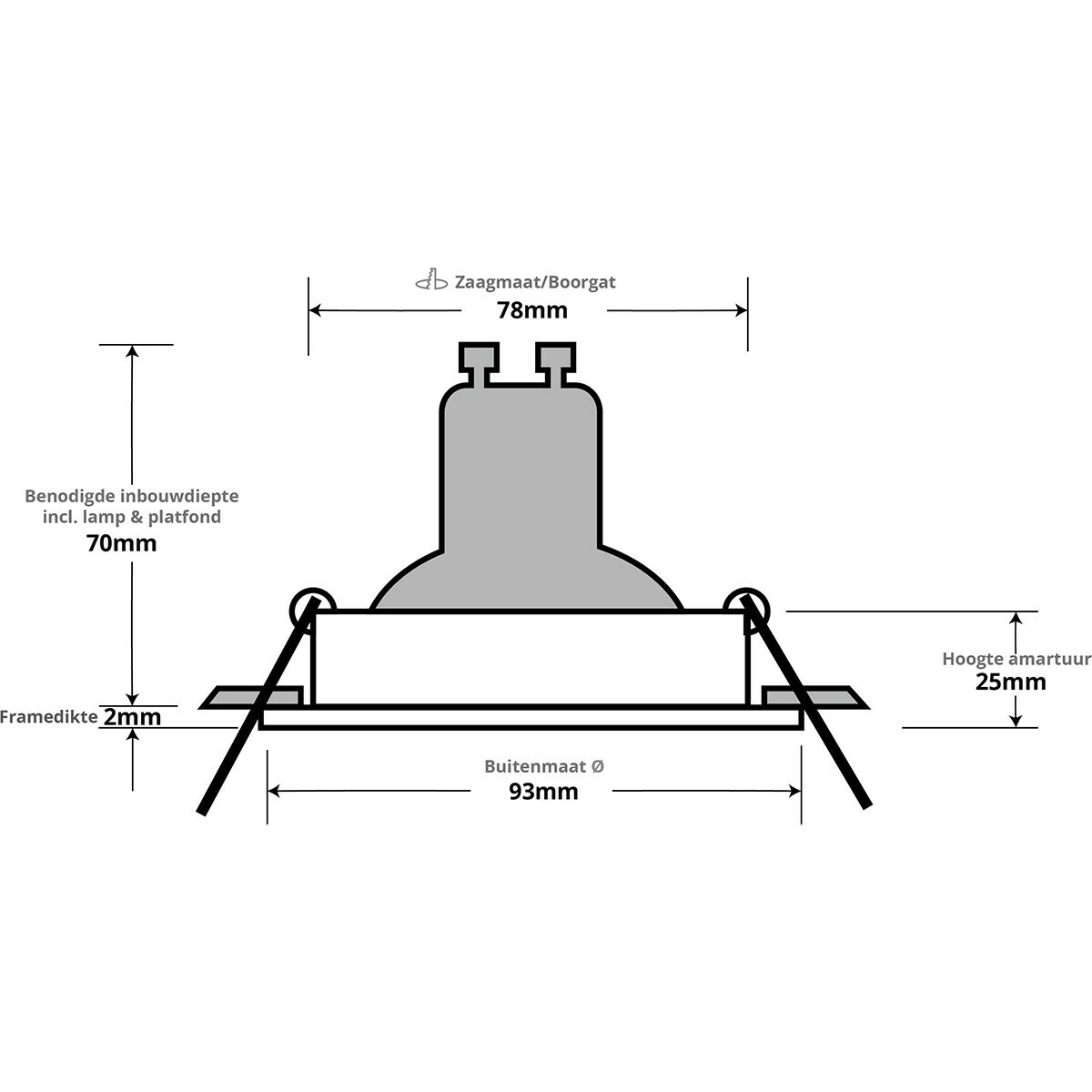 LEDVANCE - LED Spot Set - Parathom PAR16 930 36D - Pragmi Rodos Pro - GU10 Sockel - Dimmbar - Einbau Rund - Mattschwarz - 4.5W - Warmweiß 3000K - Ø93mm