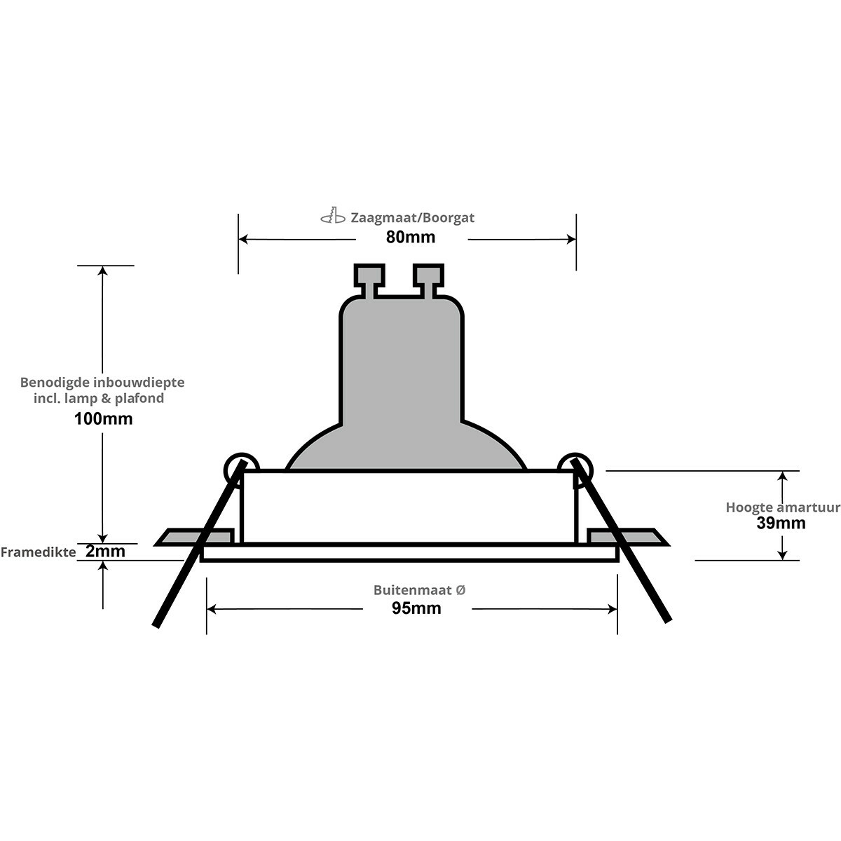 LEDVANCE - LED Spot Set - Parathom PAR16 930 36D - Pragmi Zano Pro - GU10 Sockel - Dimmbar - Einbau Rund - Mattweiß - 3.4W - Warmweiß 3000K - Kippbar - Ø93mm