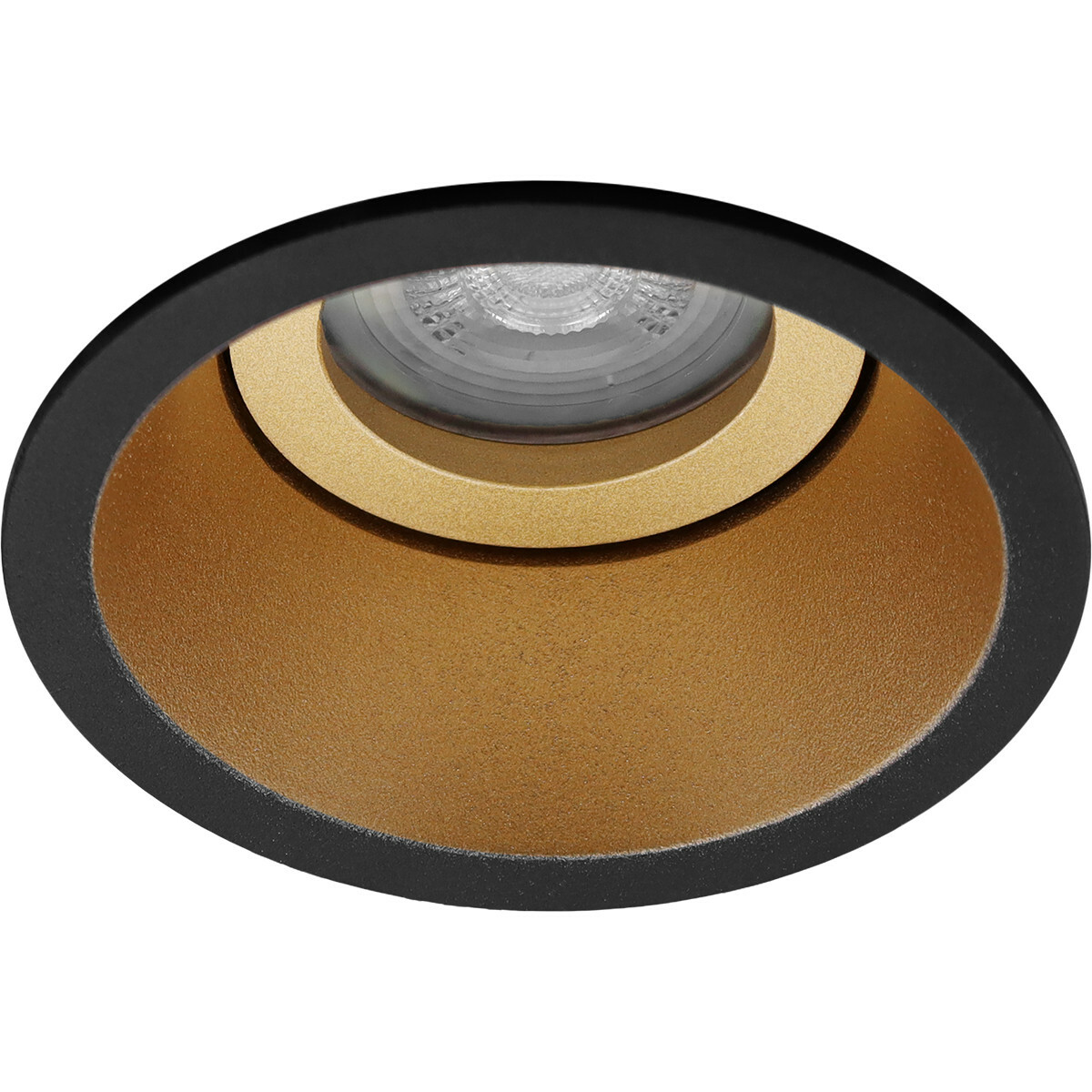 LEDVANCE - LED Spot Set - Parathom PAR16 930 36D - Pragmi Zano Pro - GU10 Sockel - Dimmbar - Einbau Rund - Mattschwarz/Gold - 4.5W - Warmweiß 3000K - Kippbar - Ø93mm