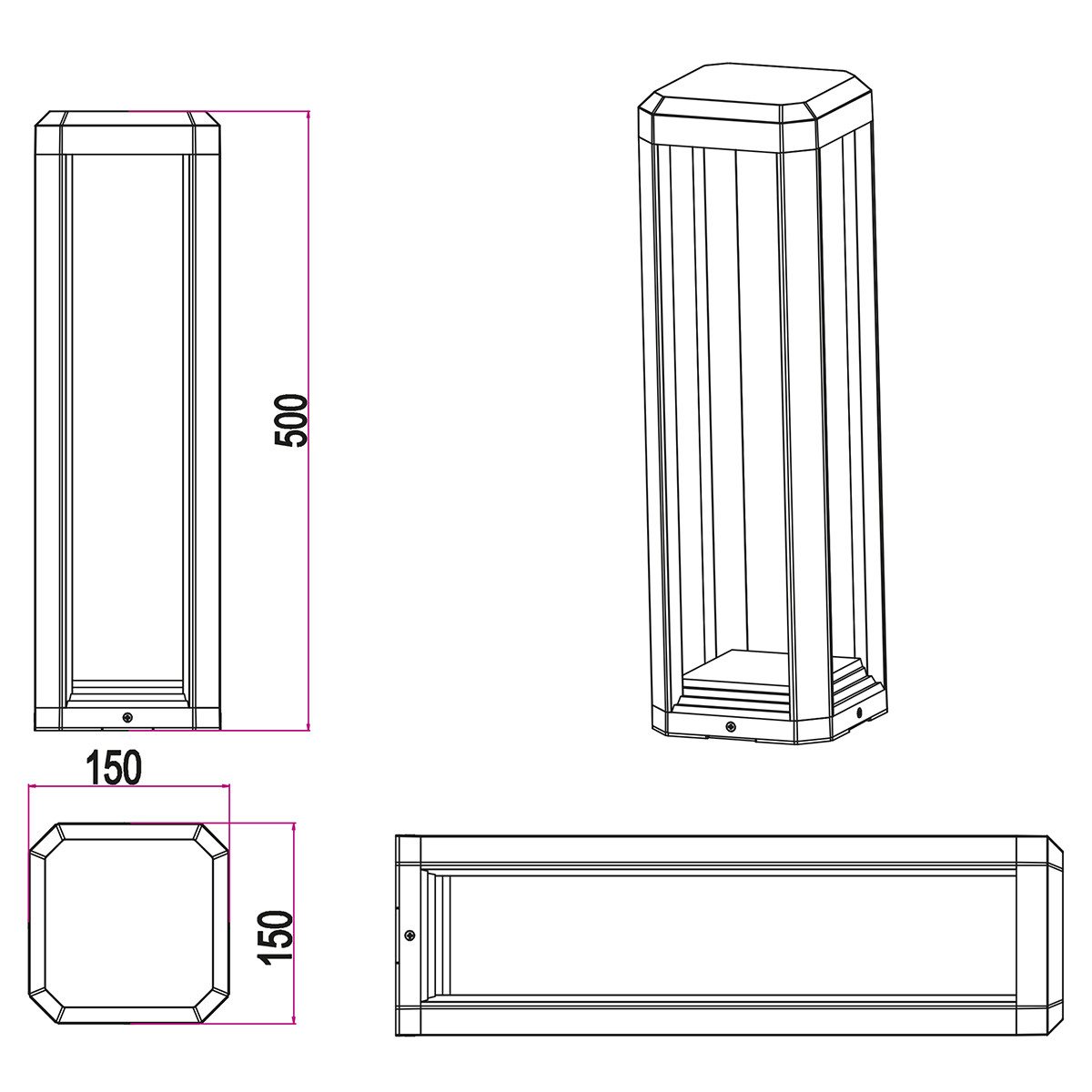 OSRAM - LED Pollerleuchte - Trion Logani - 11W - Mattschwarz - Aluminium