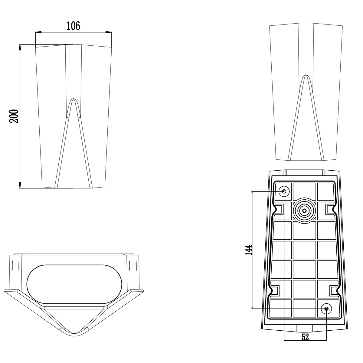 OSRAM - LED Außenwandleuchte - Trion Tonay - 8W - Mattschwarz - Aluminium