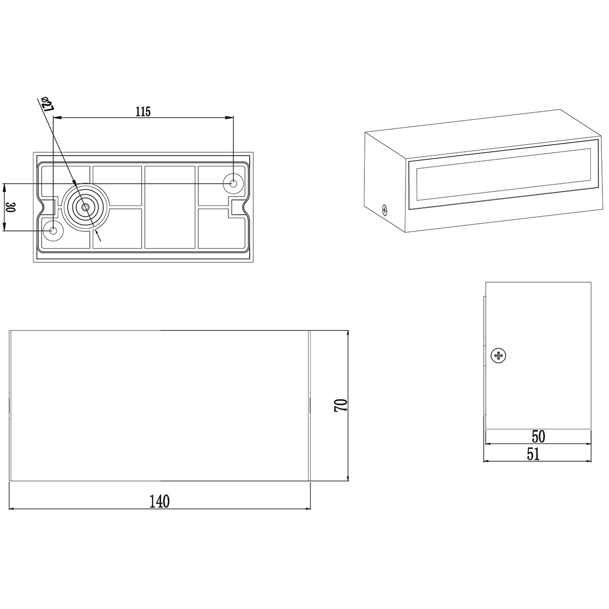 OSRAM - LED Außenwandleuchte - Trion Tront - 10W - Mattweiß - Aluminium