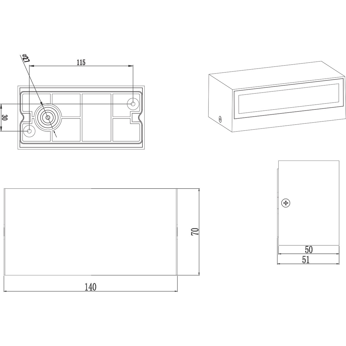 OSRAM - LED Außenwandleuchte - Trion Tront - 10W - Mattschwarz - Aluminium