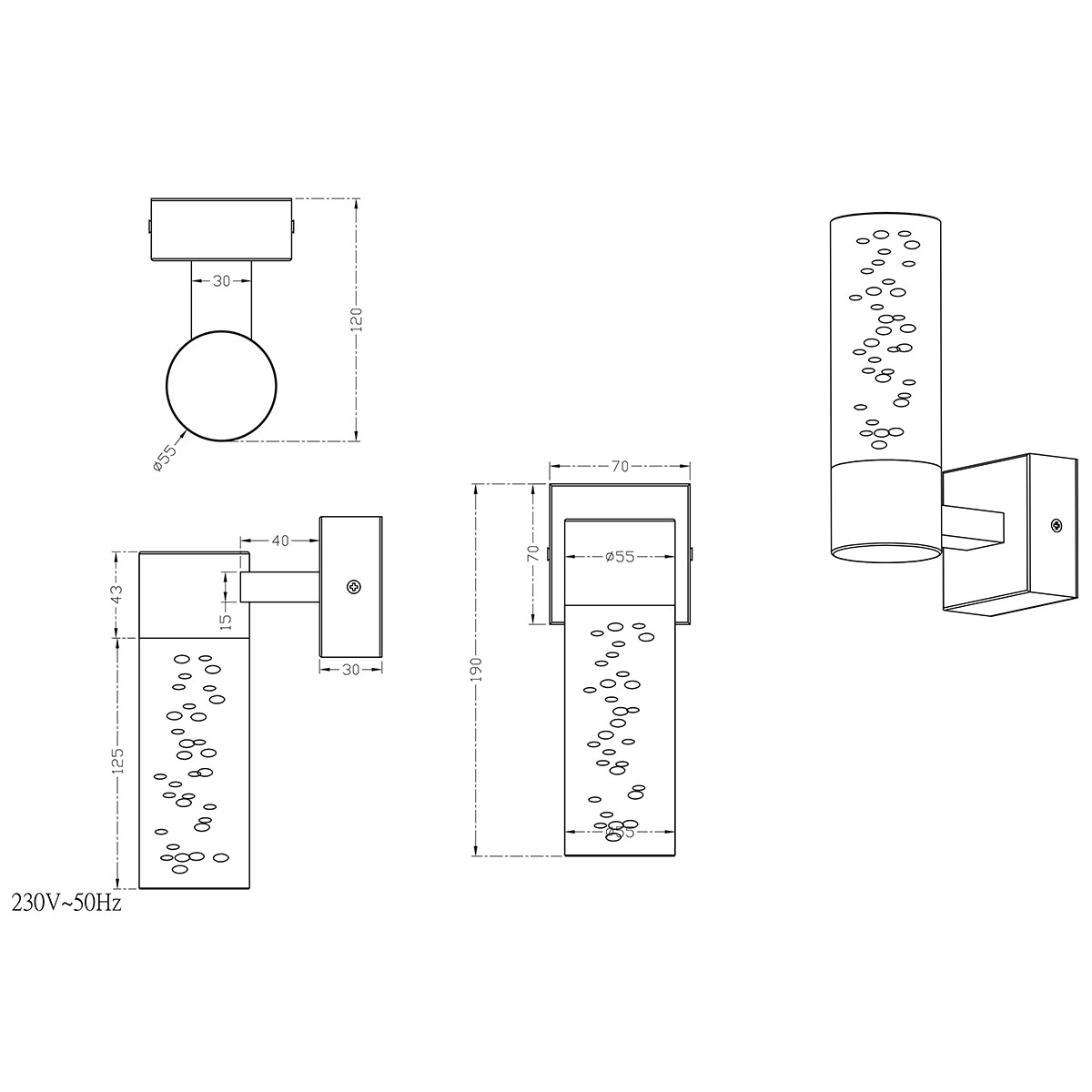 OSRAM - LED Wandlampe - Trion Balo - 1-flammig - 3W - Warmweiß 3000K - Rund - Chrom - Aluminium