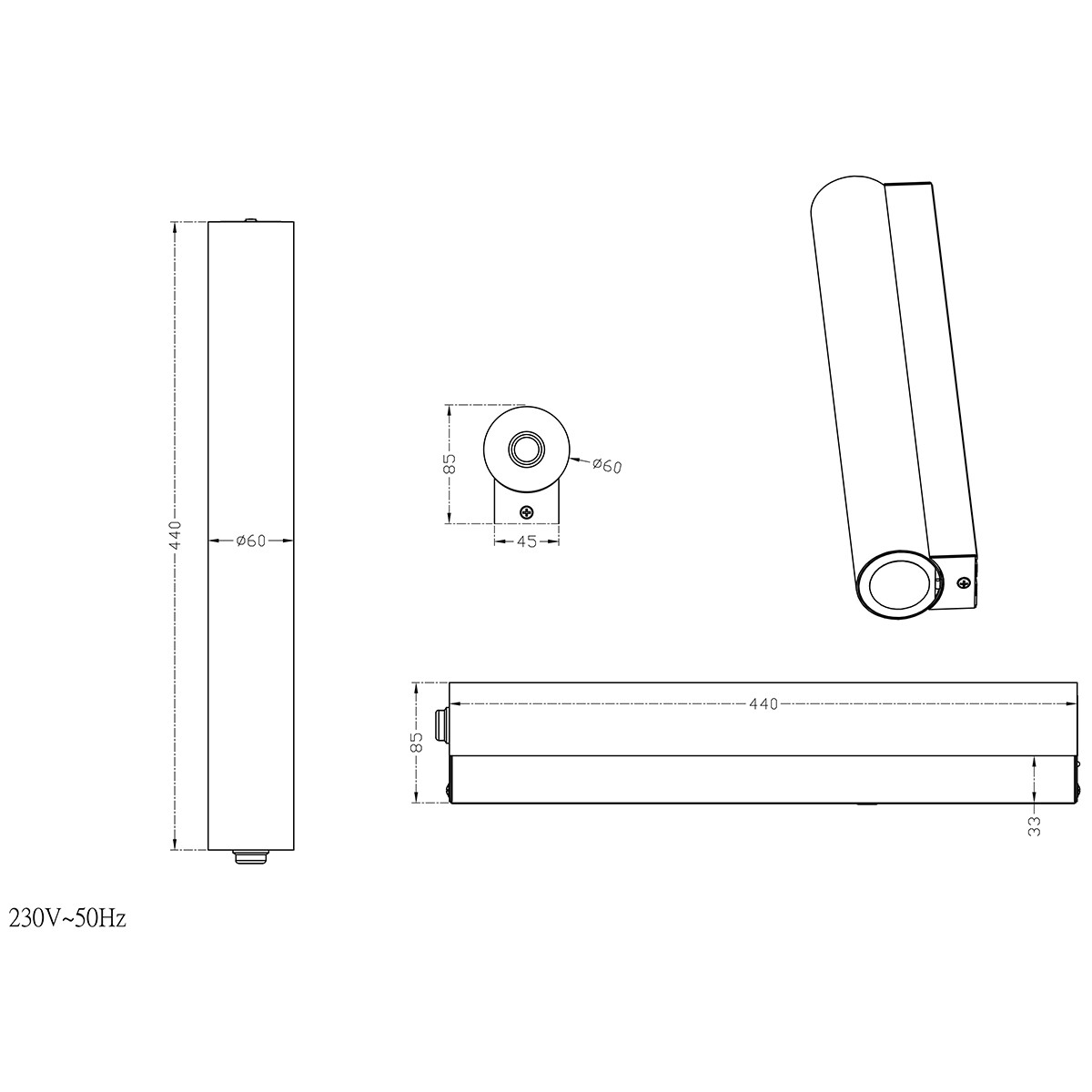 OSRAM - LED Wandlampe - Trion Kalian - 6W - Warmweiß 3000K - Rechteckig - Matt Chrom - Aluminium