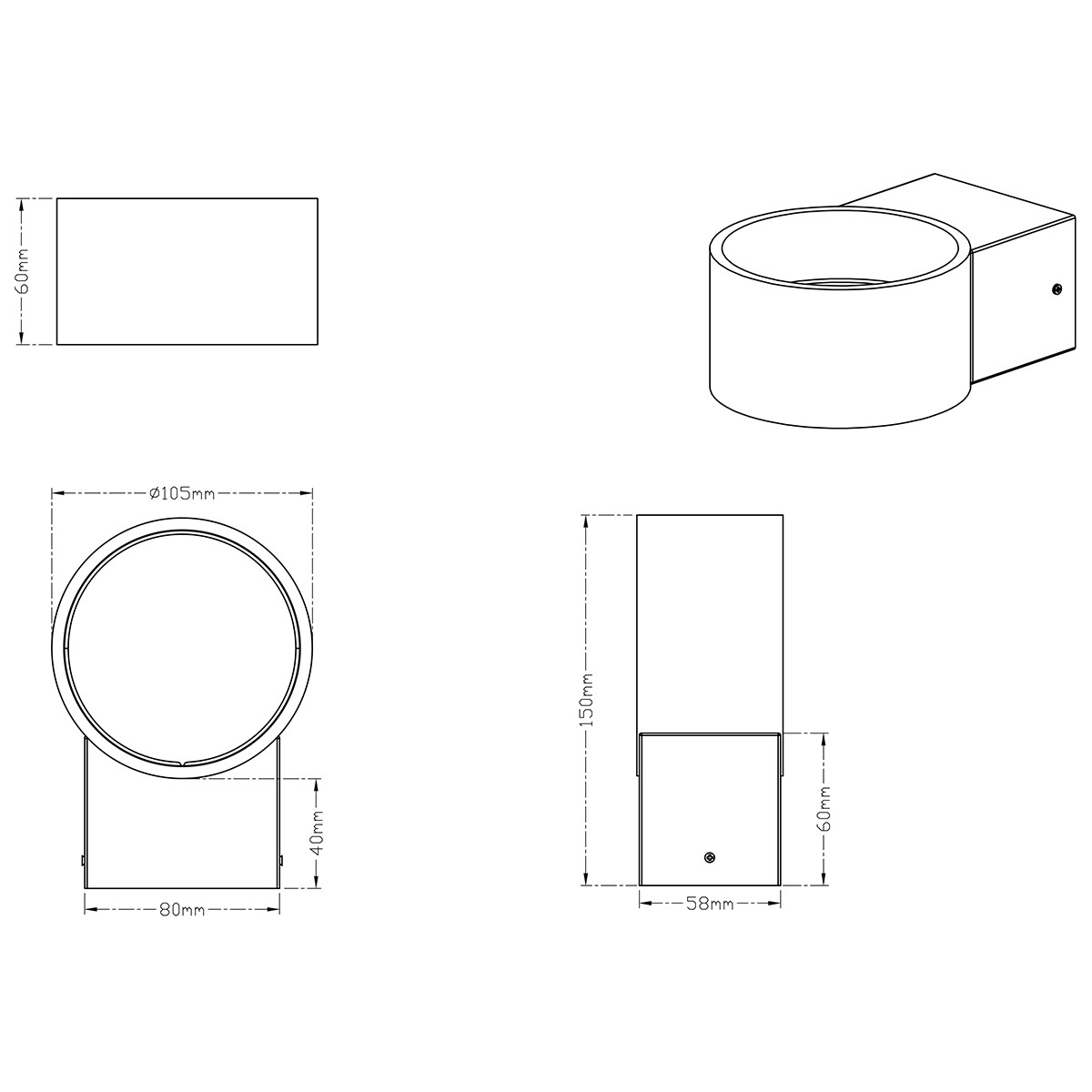 OSRAM - LED Wandlampe - Trion Lapaco - 4W - Warmweiß 3000K - Rund - Mattweiß - Aluminium