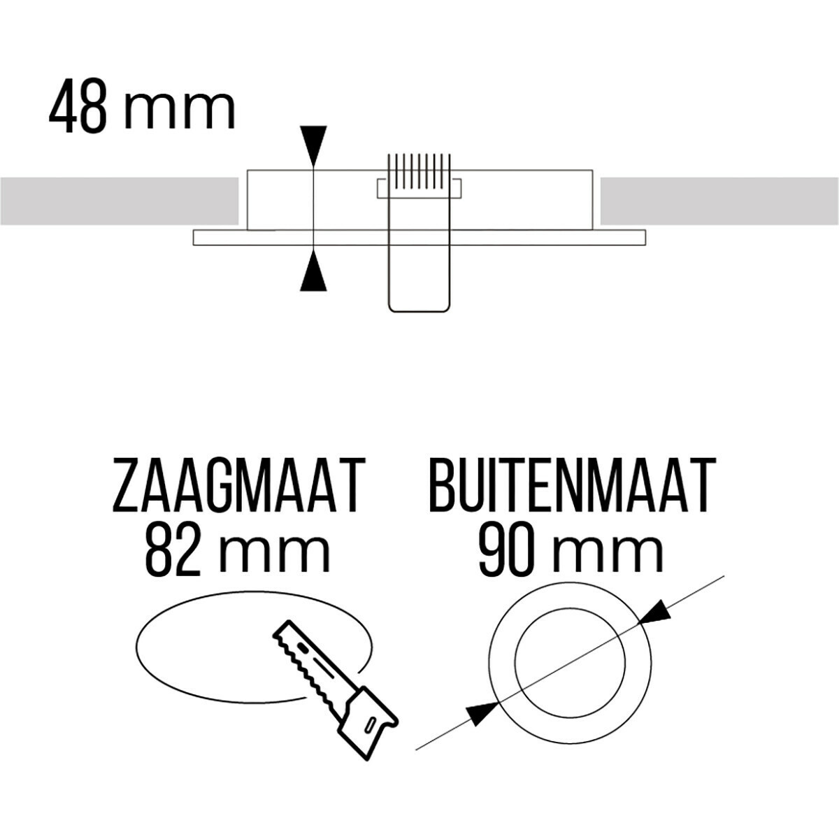 LED Spot Set GU10 - Pragmi Minko Pro - Einbau Rund - Matt Schwarz/Gold - Vertieft - Ø90mm - Philips Hue - White Ambiance - Bluetooth