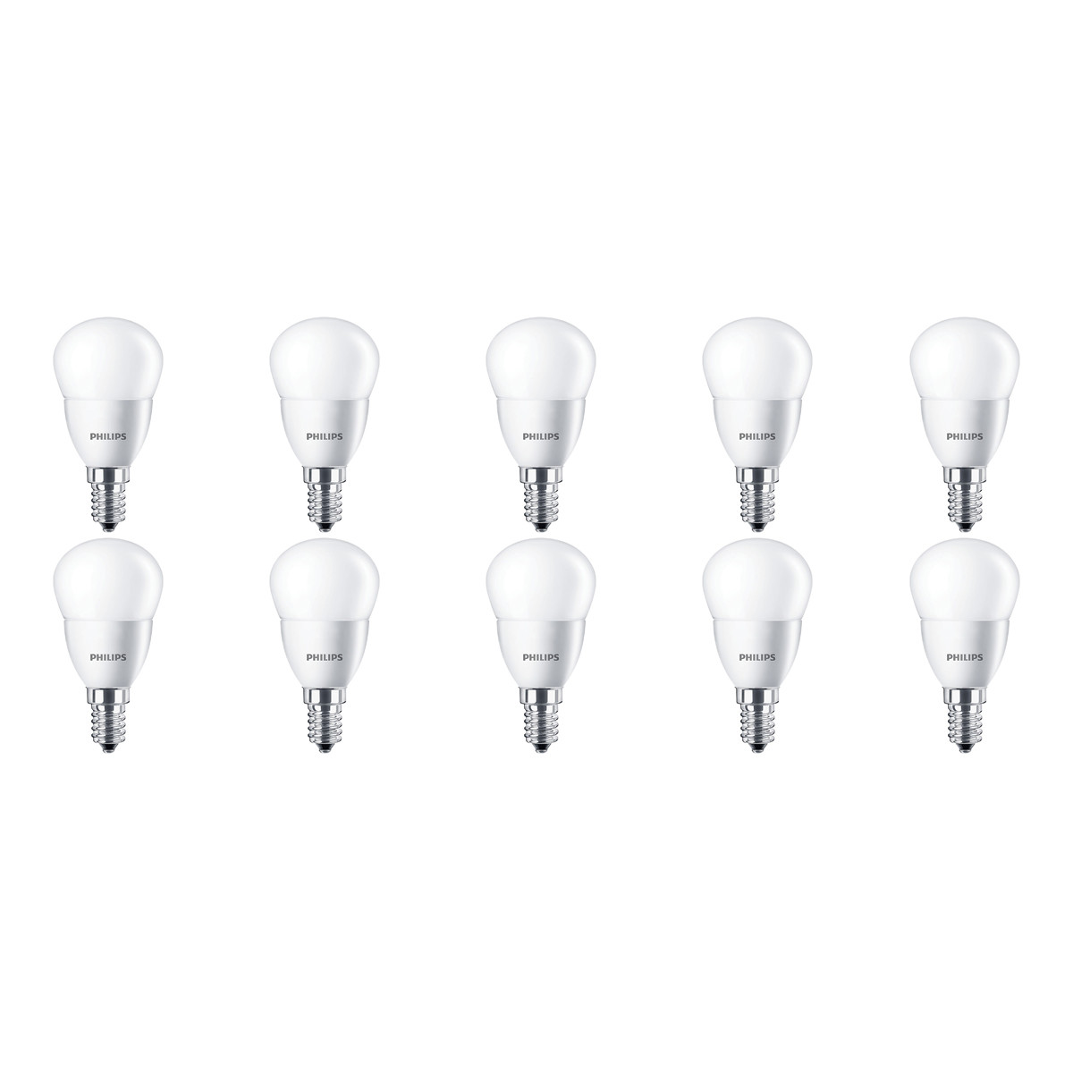 PHILIPS - LED Lamp 10er Pack - CorePro Lustre 827 P45 FR - E14 Sockel - 5.5W - Warmweiß 2700K | Ersetzt 40W