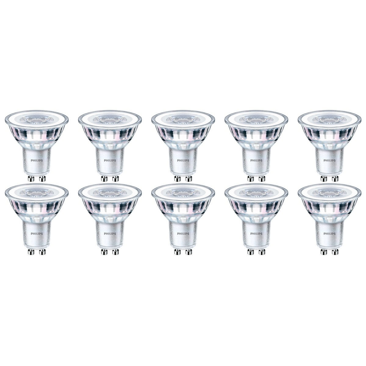 PHILIPS - LED Spot 10er Pack - CorePro 840 36D - GU10 Sockel - Dimmbar - 5W - Universalweiß 4000K | Ersetzt 50W