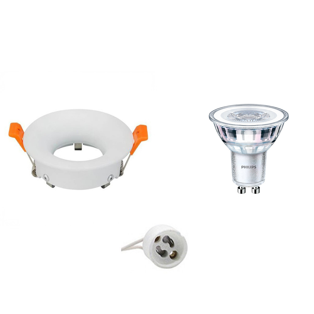 PHILIPS - LED Spot Set - CorePro 827 36D - GU10 Sockel - Dimmbar - Einbau Rund - Mattweiß - 5W - Warmweiß 2700K - Ø85mm