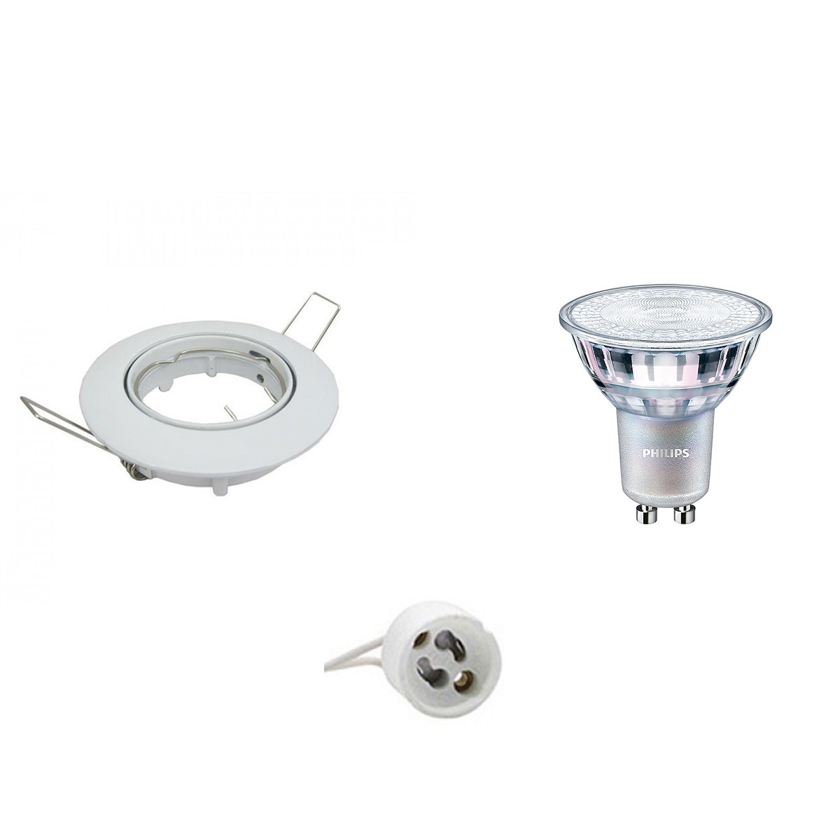 PHILIPS - LED Spot Set - MASTER 927 36D VLE - GU10 Sockel - DimTone Dimmbar - Einbau Rund - Glänzend Weiß - 3.7W - Warmweiß 2200K-2700K - Kippbar Ø82mm