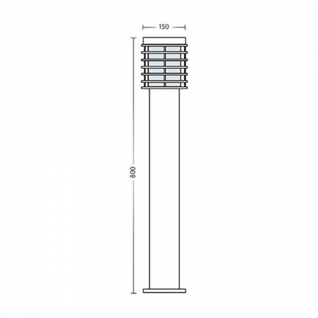 LED Gartenbeleuchtung - Stehende Außenleuchte - Palm 4 - E27 Fassung - Rund - Edelstahl - Philips - CorePro LEDbulb 827 A60 - 5.5W - Warmweiß 2700K