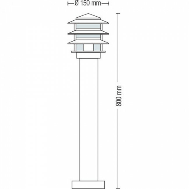 LED Gartenbeleuchtung - Stehende Außenleuchte - Kayo 4 - E27 Fassung - Rund - Edelstahl - Philips - CorePro Lustre 827 P45 FR - 4W - Warmweiß 2700K