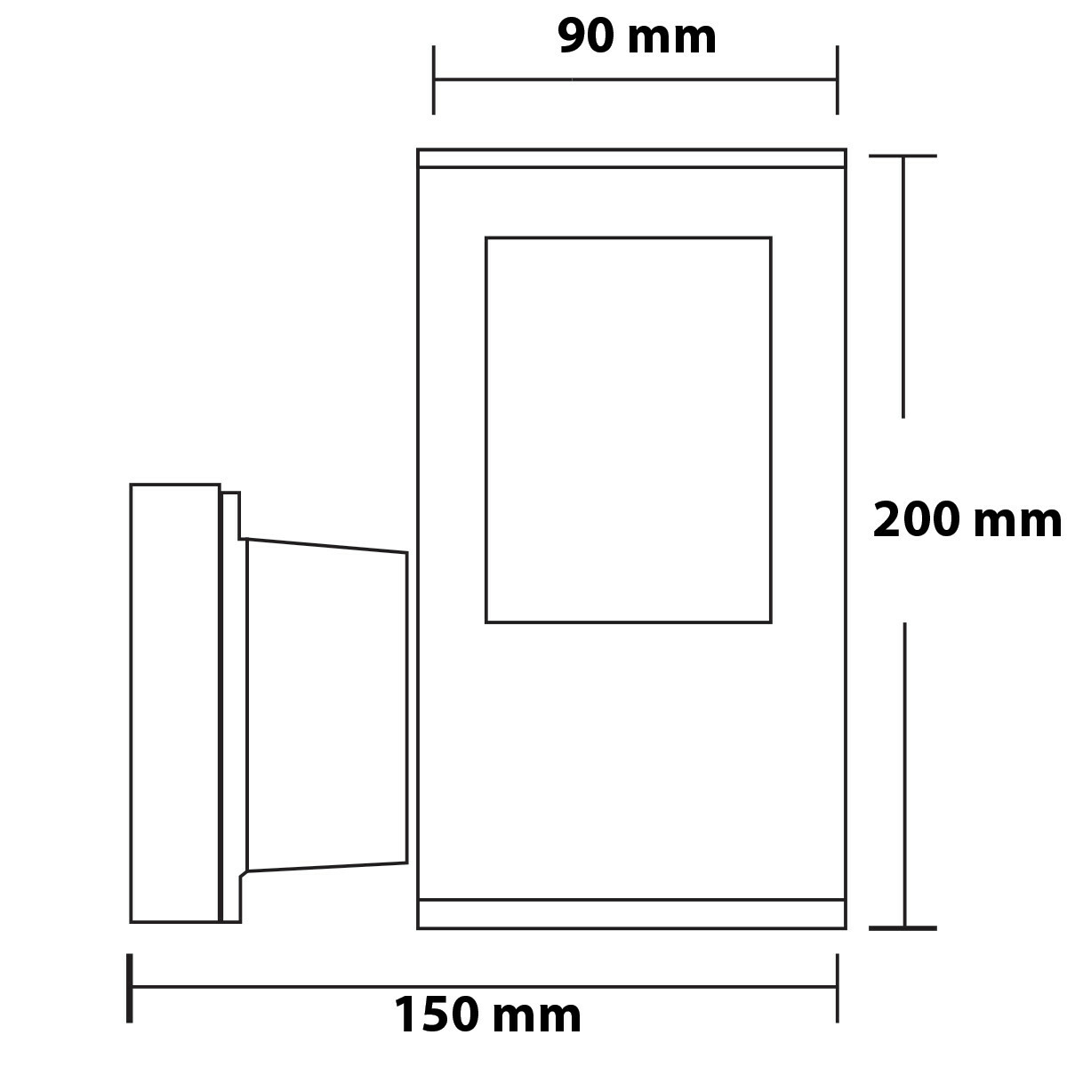 LED Gartenbeleuchtung - Außenwandleuchte - Kavy 2 - E27 Fassung - Quadrat - Aluminium - Philips - CorePro Lustre 827 P45 FR - 5.5W - Warmweiß 2700K