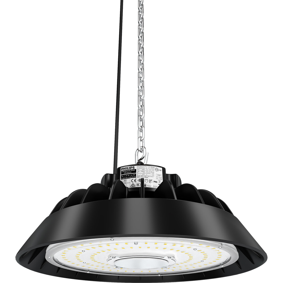 LED UFO High Bay Premium - Rinzu Prem - 100W - Hohe Lumen 150 LM/W - Lagerbeleuchtung - Dimmbar - Wasserdicht IP65 - Tageslicht 6000K - Aluminium - Philips-Treiber