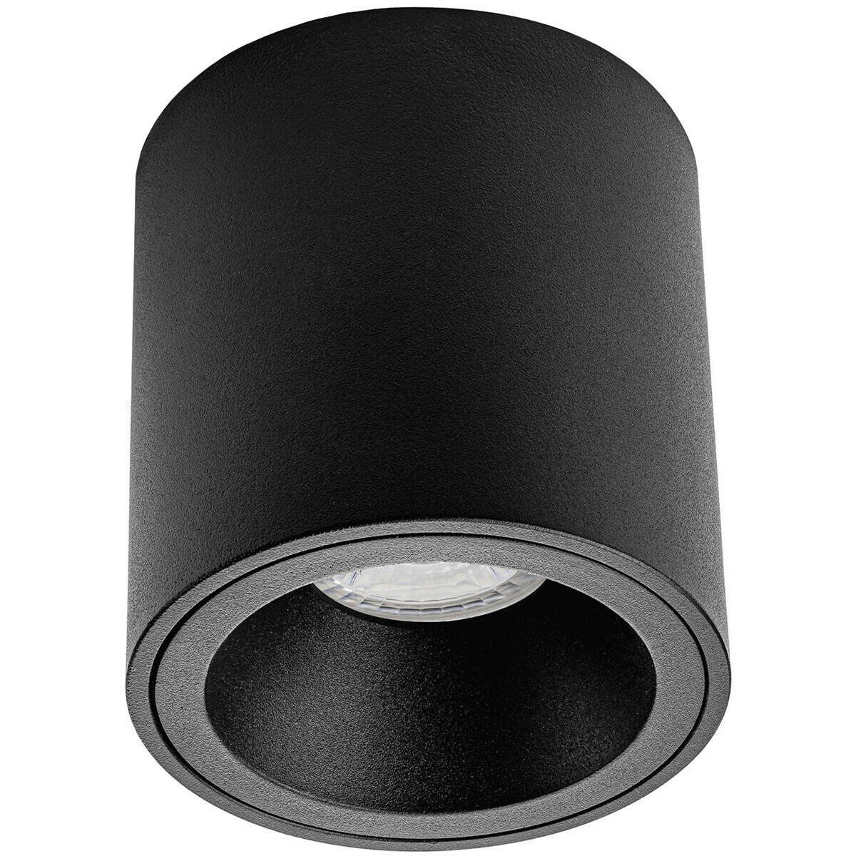 Aufbauspot Set - Pragmi Cliron Pro - GU10 Fassung - Aufbau Rund - Mattschwarz - Vertieft - Ø90mm - Philips - MASTER 927 36D VLE - 3.7W - Warmweiß 2200K-2700K - DimTone Dimmbar