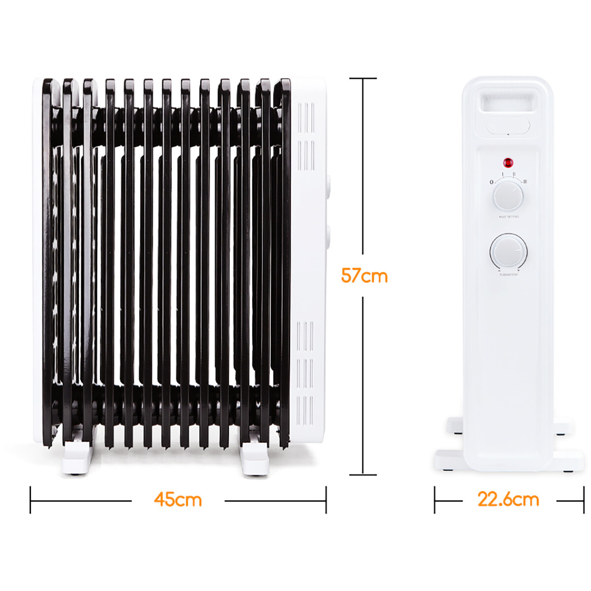 Heizkörper - Aigi Hube - 2500W - Ölfüllung - 3 Stufen - Weiß