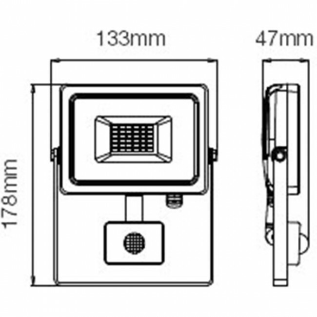 SAMSUNG - LED Baustrahler 10 Watt met Sensor - LED Fluter - Viron Dana - Universalweiß 4000K - Mattweiß - Aluminium