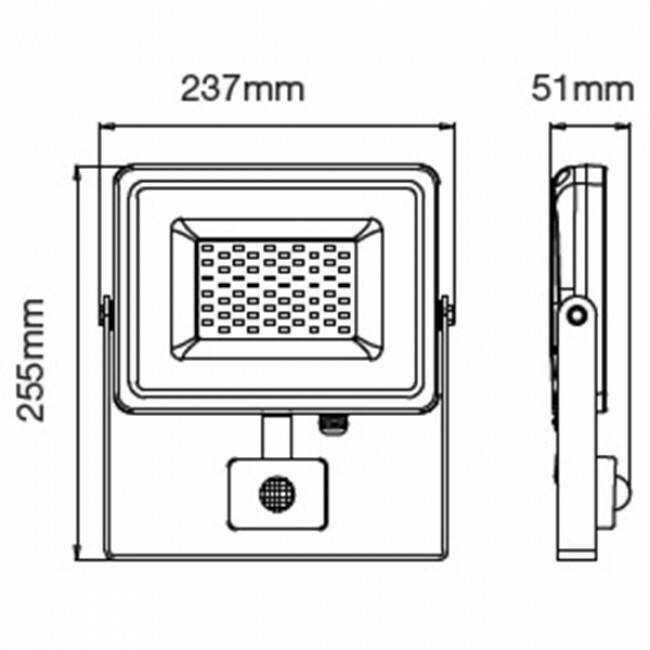 SAMSUNG - LED Baustrahler 50 Watt met Sensor - LED Fluter - Viron Dana - Universalweiß 4000K - Mattweiß - Aluminium