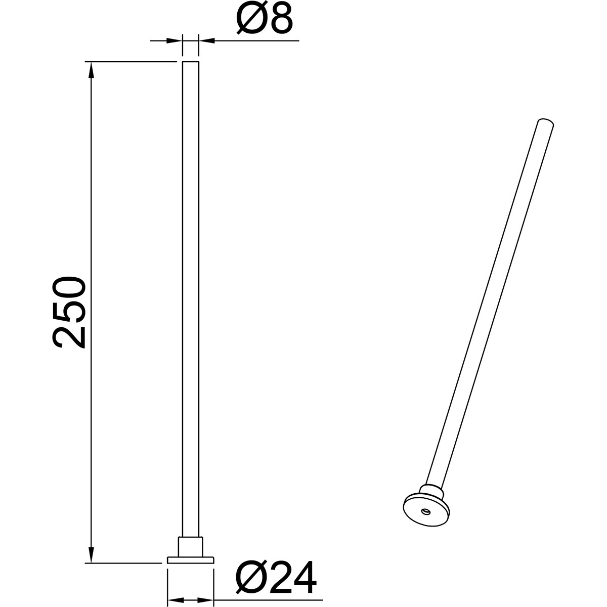 Stromschiene Distanzhalter - 2 Stück - Trion Dual - 25 cm - Matt Weiß - Rund - Aluminium