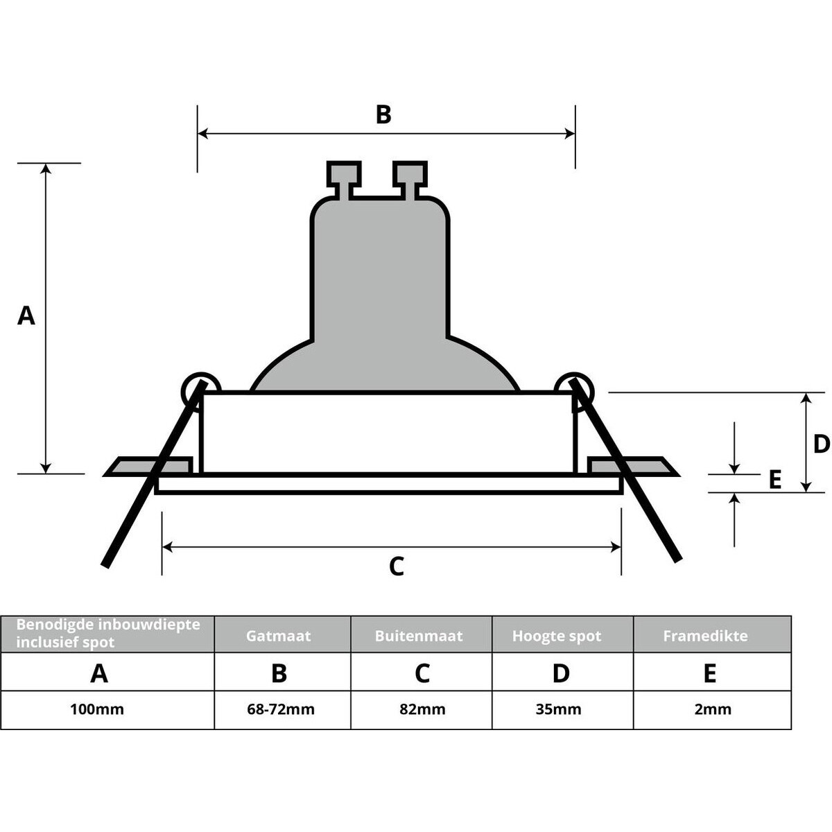 Einbauleuchte GU10 - Pragmi Pollon Pro - Einbau Rund - Mattweiß - Aluminium - Deep - Ø82mm