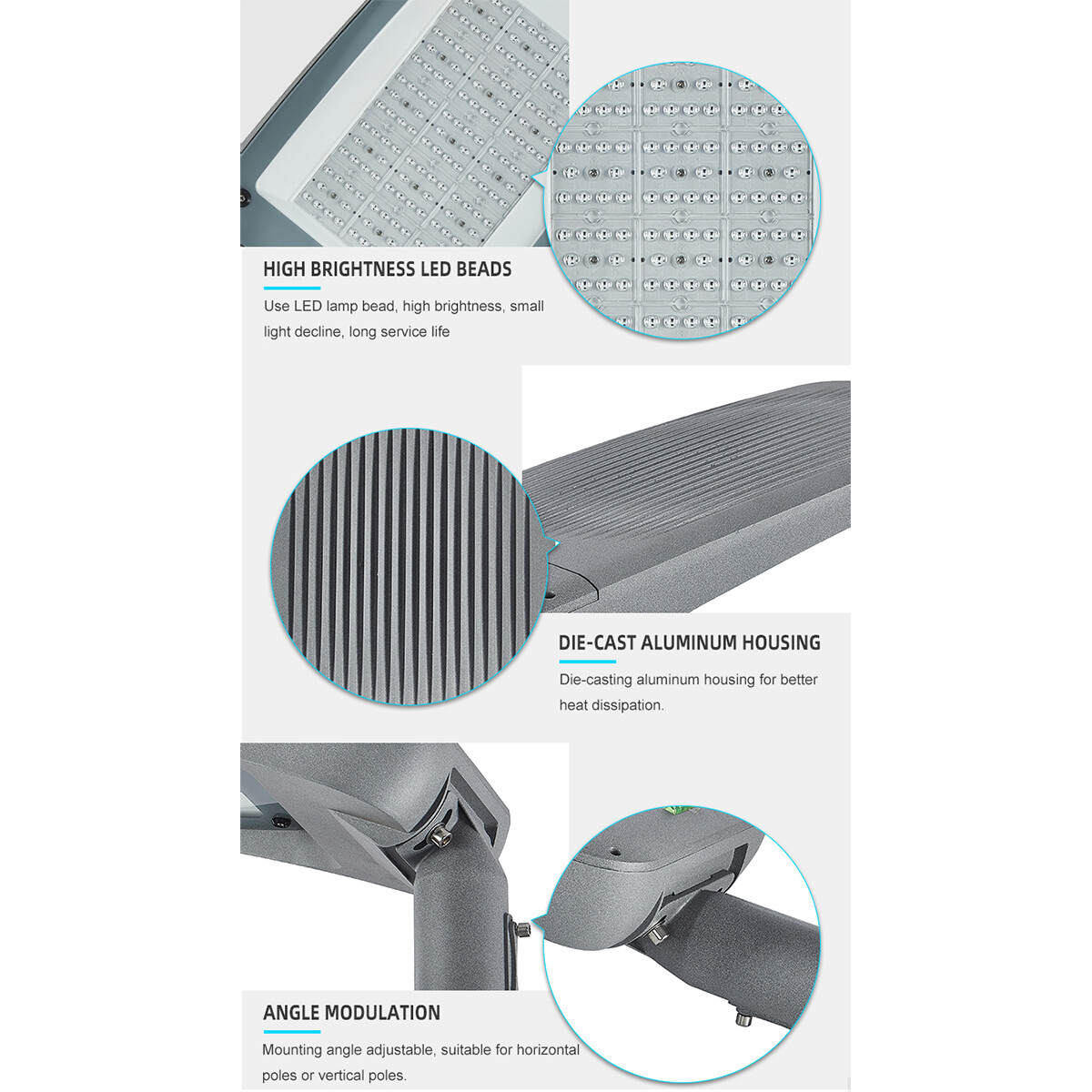 Straßenlaterne mit Photocell-Sensor - Rinzu Strion - 60 Watt - 9000 Lumen - 4000K - Wasserdicht IP66 - 70x140D Ø60mm Spigot - OSRAM-Treiber - Lumileds