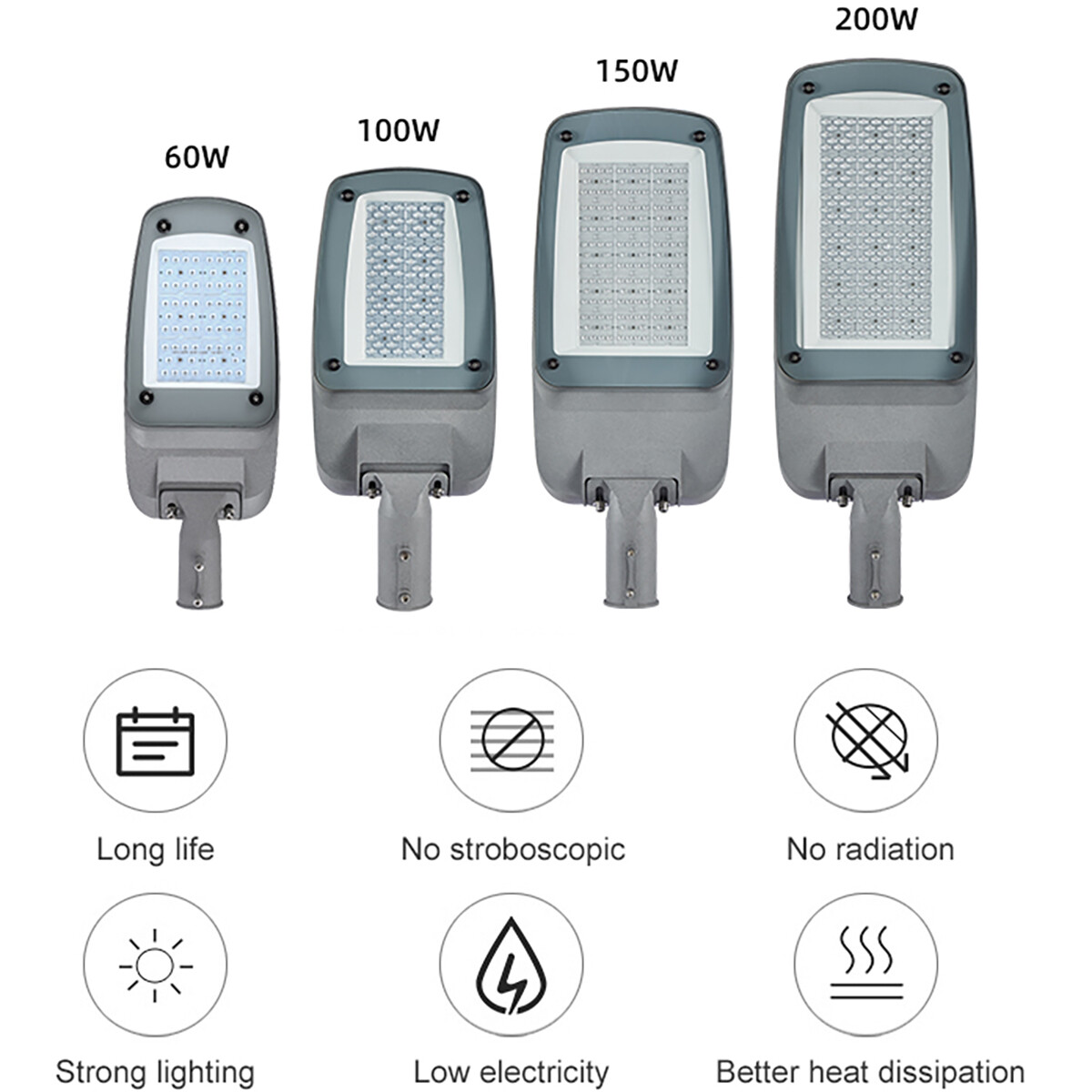 Straßenlaterne - Rinzu Strion - 200 Watt - 34000 Lumen - 4000K - Wasserdicht IP66 - 70x140D Ø60mm Spigot - OSRAM Treiber - Lumileds