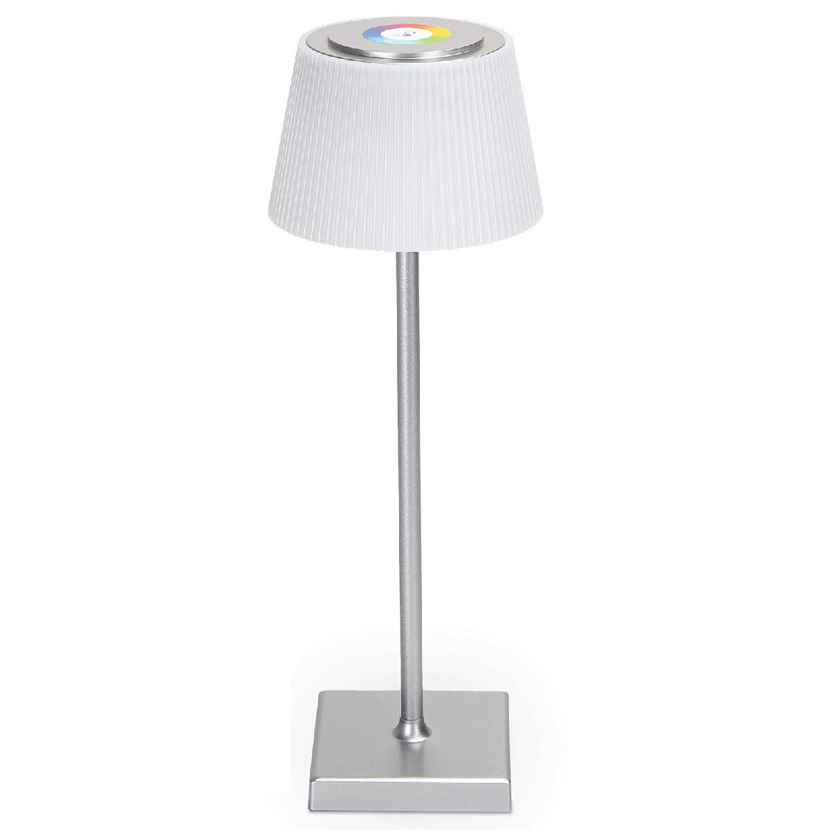 Tischlampe mit Aufladbaren Batterien - Kabellose Schreibtischlampe - Dimmbar - RGB+CCT - Touch Bedienung - USB - Silber