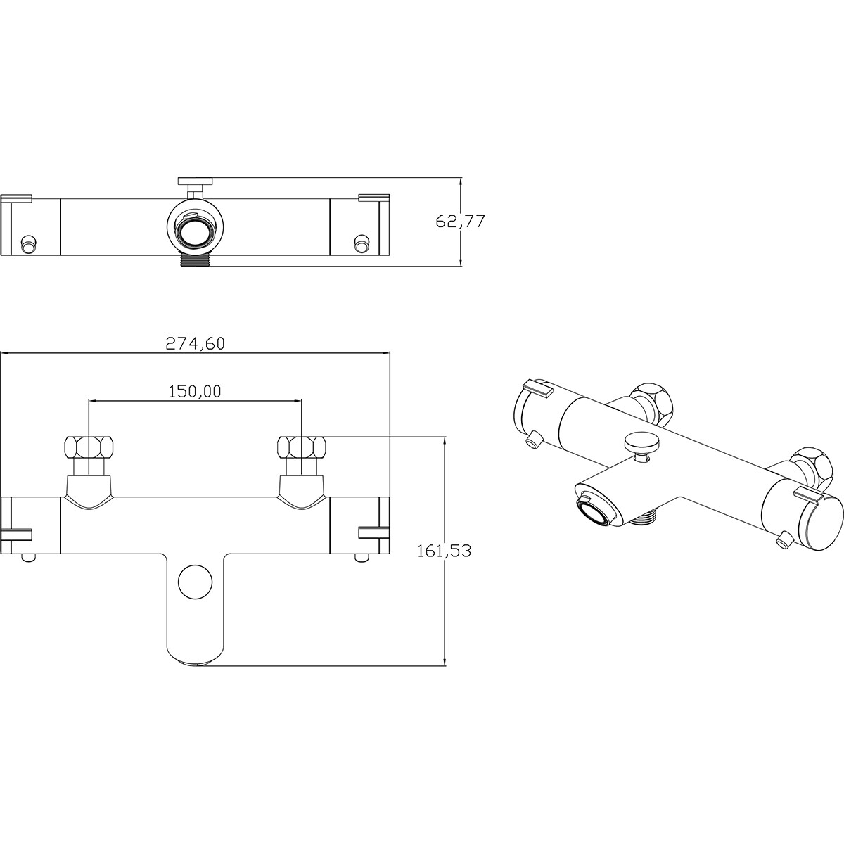 Thermostatische Bad-/Duscharmatur - Leoni - Chrom